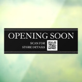 HET OPENEN SOON Code QR van het Teken, Bericht, Zw Raamsticker (Vel 3)