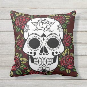 Het openlucht van de schedelrozen van het buitenkussen