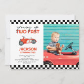 Het opgroeien twee snelle autoauto 2e verjaardag kaart (Voorkant)