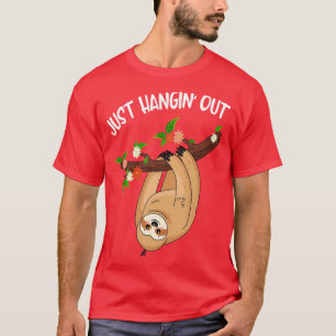 Het ophangen van Grappige Schattigee luiaard T-shirt