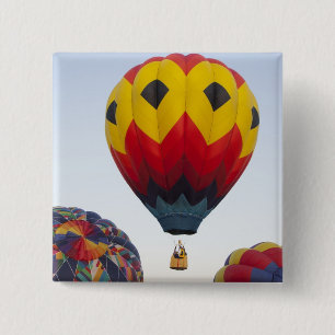 Het oplaten van hete luchtballonnen vierkante button 5,1 cm