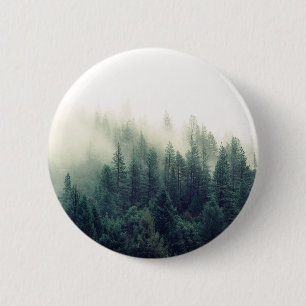 Het opnieuw verzachten van de Foggy Forest Scene Ronde Button 5,7 Cm