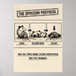 Het Opossum Protocol Retro Humor Poster