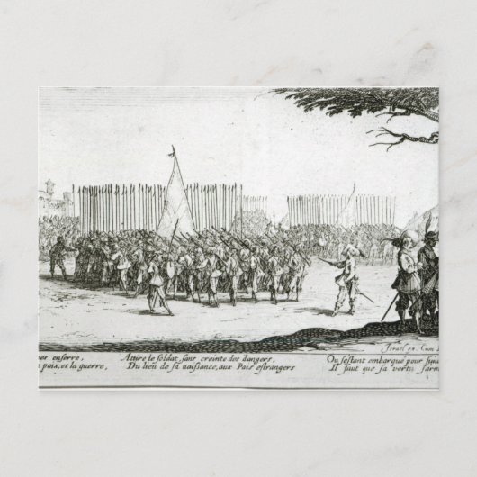 Het oprichten van een leger briefkaart (Voorkant)