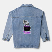 Het oproeren van Problemen Ketel Halloween Slogan Denim Jacket (Achterkant)