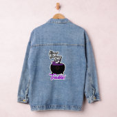 Het oproeren van Problemen Ketel Halloween Slogan Denim Jacket (Hangar)