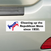 Het opruimen van de Republikeinse Mess sinds 1932. Bumpersticker (Op auto)