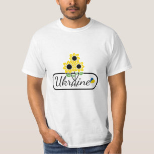 Het opschrift Oekraïne met een hart en een zonneb T-shirt