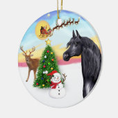 Het opstijgen - Black Arabian Horse Keramisch Ornament (Links)