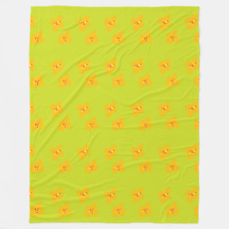 Het oranje bloemen dekbed fleece deken