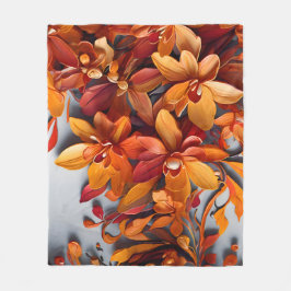 Het Oranje Bloemmotief Ontwerp Fleece Deken