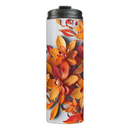 Het Oranje Bloempatroonontwerp Thermosbeker
