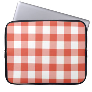 Het oranje en Witte Patroon van de Gingang Laptop Sleeve