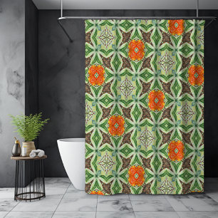 Het Oranje Tree Fine Art Olieverfschilderij Douchegordijn