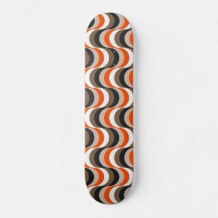 Het oranje, Witte, Bruine Retro Abstracte Art. van Skateboard