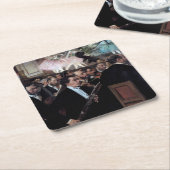 Het Orchestra van de Opera, Edgar Degas Vierkante Kartonnen Onderzetter (Schuin)