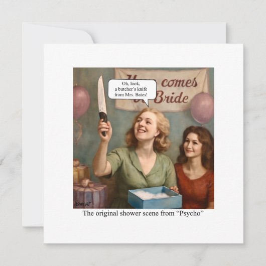 Het originele douchescène uit Psycho. Kaart (Voorkant)