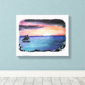 Het Originele Kunstwerk van de ZONSONDERGANG van Canvas Afdruk (Insitu (Houten vloer))