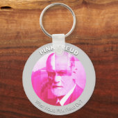 Het originele "Wat zou roze Freud doen?" Button Sl Sleutelhanger (Voorkant)