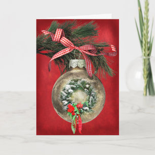 Het Ornament van de Kroon van Kerstmis Feestdagen Kaart