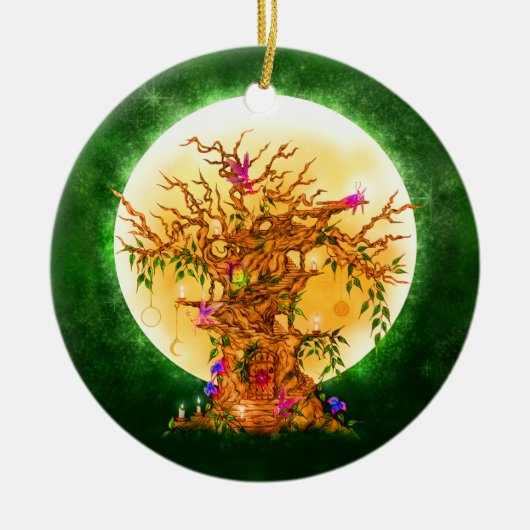 Het Ornament van het gekantelde 'Faerie Tree Yule' (Voorkant)