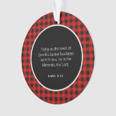Het Ornament van Jesus Red Gingham (voorkant)