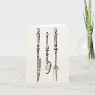 Het Oude Bestek van de vintage van het Mes 1800s Kaart