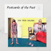 Het oude Briefkaart - de ware Golfer (Voorkant / Achterkant)