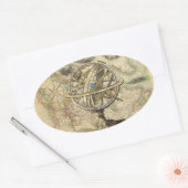 Het oude Britse Beer is een kompas Ovale Sticker (Envelop)