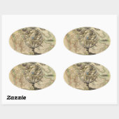 Het oude Britse Beer is een kompas Ovale Sticker (Vel)