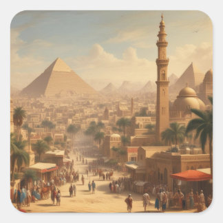 Het oude Caïro Egypte Vierkante Sticker