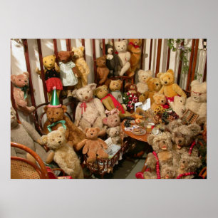 Het oude Collectie van Teddyberen Poster