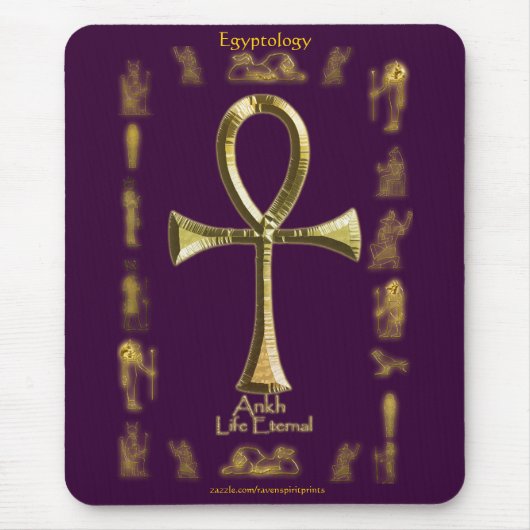Het oude Egyptische Ankh Mousepad Muismat (Voorkant)