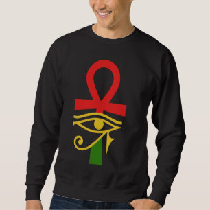 Het oude Egyptische ankh-oog van Horus Kemetic Trui