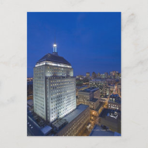 Het oude John Hancock-gebouw met Boston in het geb Briefkaart