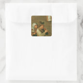 Het oude koppel vierkante sticker (Tas)
