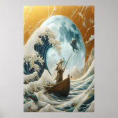 Het oude Man en de gigantische golf Poster (Voorkant)