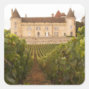 Het oude middeleeuwse Chateau de Rully in de Cote Vierkante Sticker