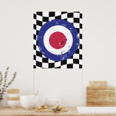 Het oude mod-doel van Retro op achtergrond control Poster (Keuken)