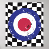 Het oude mod-doel van Retro op achtergrond control Poster (Voorkant)