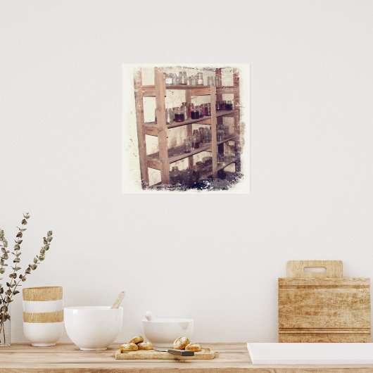 Het oude paneel poster (Keuken)