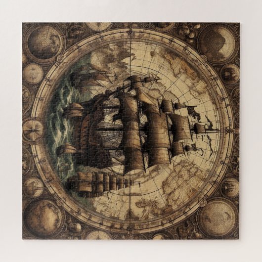 Het oude piratenzeilschip 1 legpuzzel (Horizontaal)
