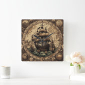 Het oude piratenzeilschip 1 vierkante klok (Huis)