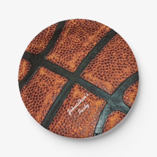 Het oude Retro Patroon van het Basketbal met Naam Papieren Bordje