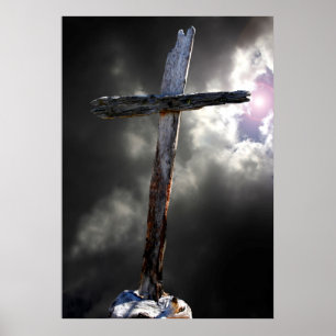 Het oude ruwe kruis poster