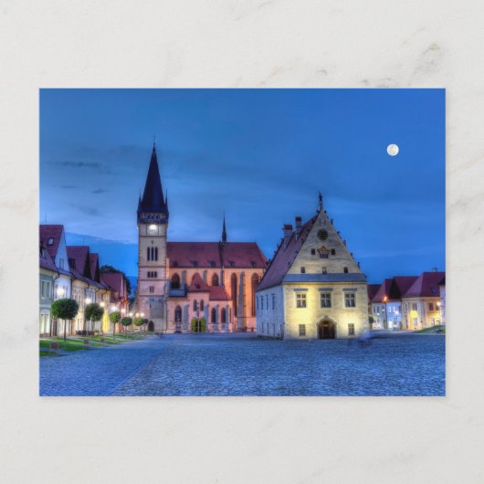 Het oude stadsplein in Bardejov, Slowakije,HDR. Briefkaart (Voorkant)