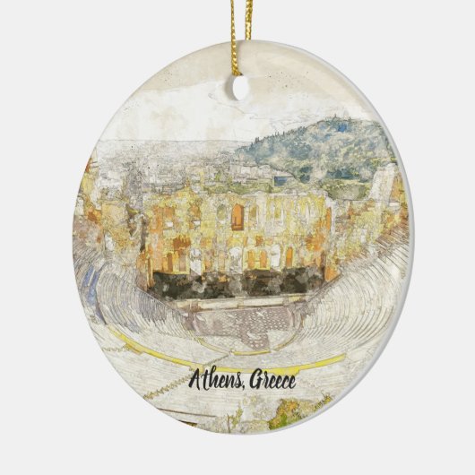 Het oude theater van Athene Griekenland Keramisch Keramisch Ornament (Links)