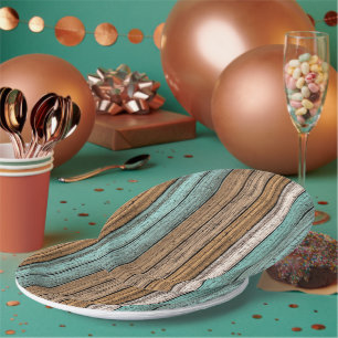 Het oude Weathered Planten Pattern Papieren Bordje