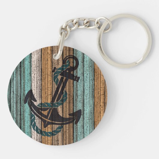 Het oude Weathered Planten Pattern Sleutelhanger (Achterkant)