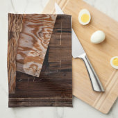 Het oude Wooden House-venster van de hand gedaan Theedoek (Quarter Fold)